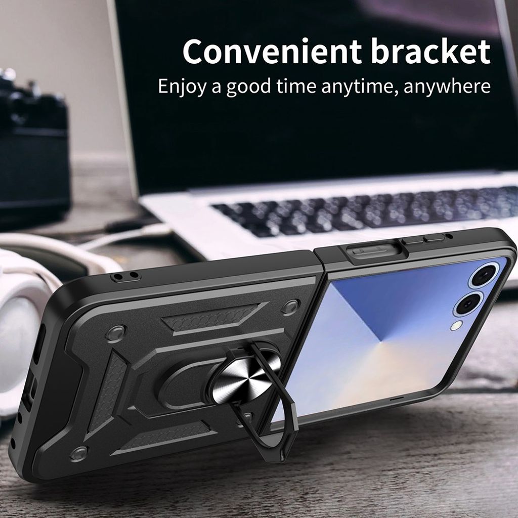 Samsung Galaxy Z Flip7 5G Cover med Stativ - Sølv
