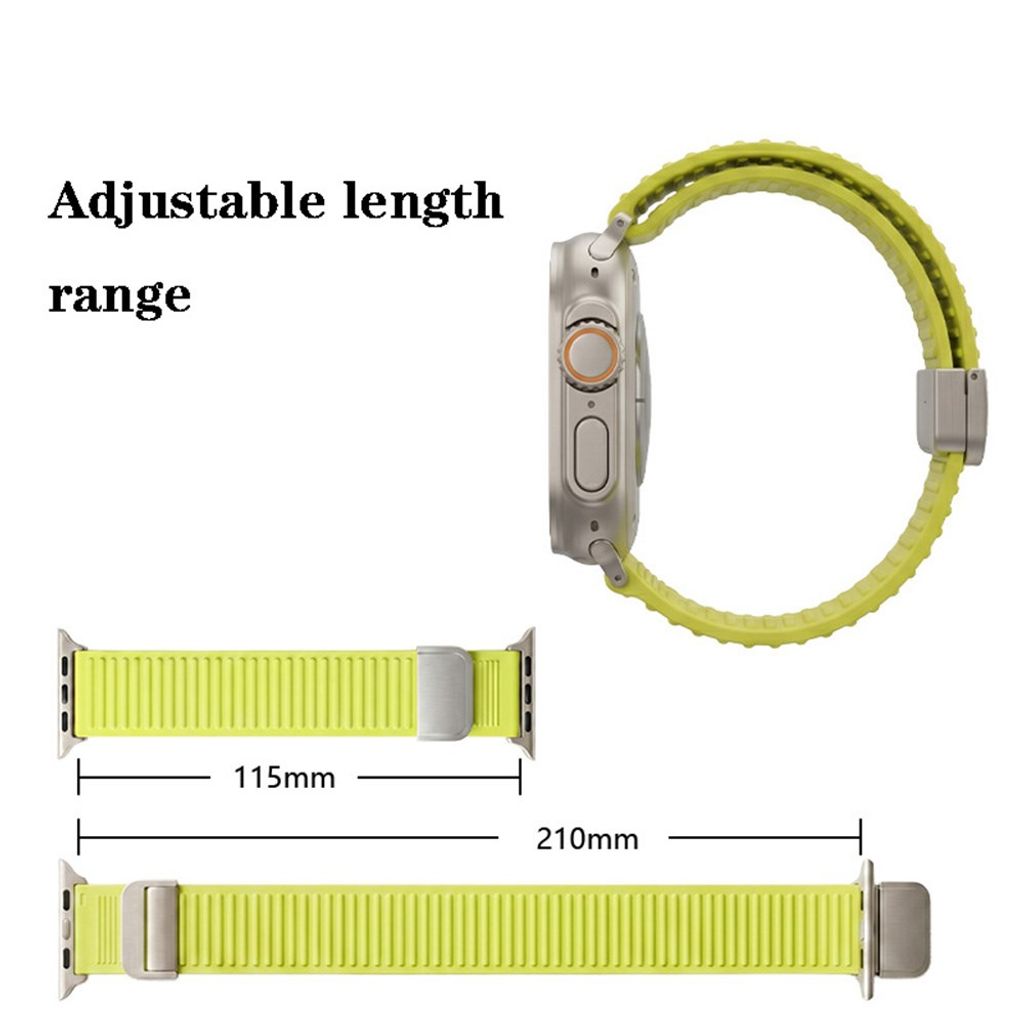 Apple Watch 42/41/40/38mm Silikon klokkerem Magnetisk lukking - Oransje