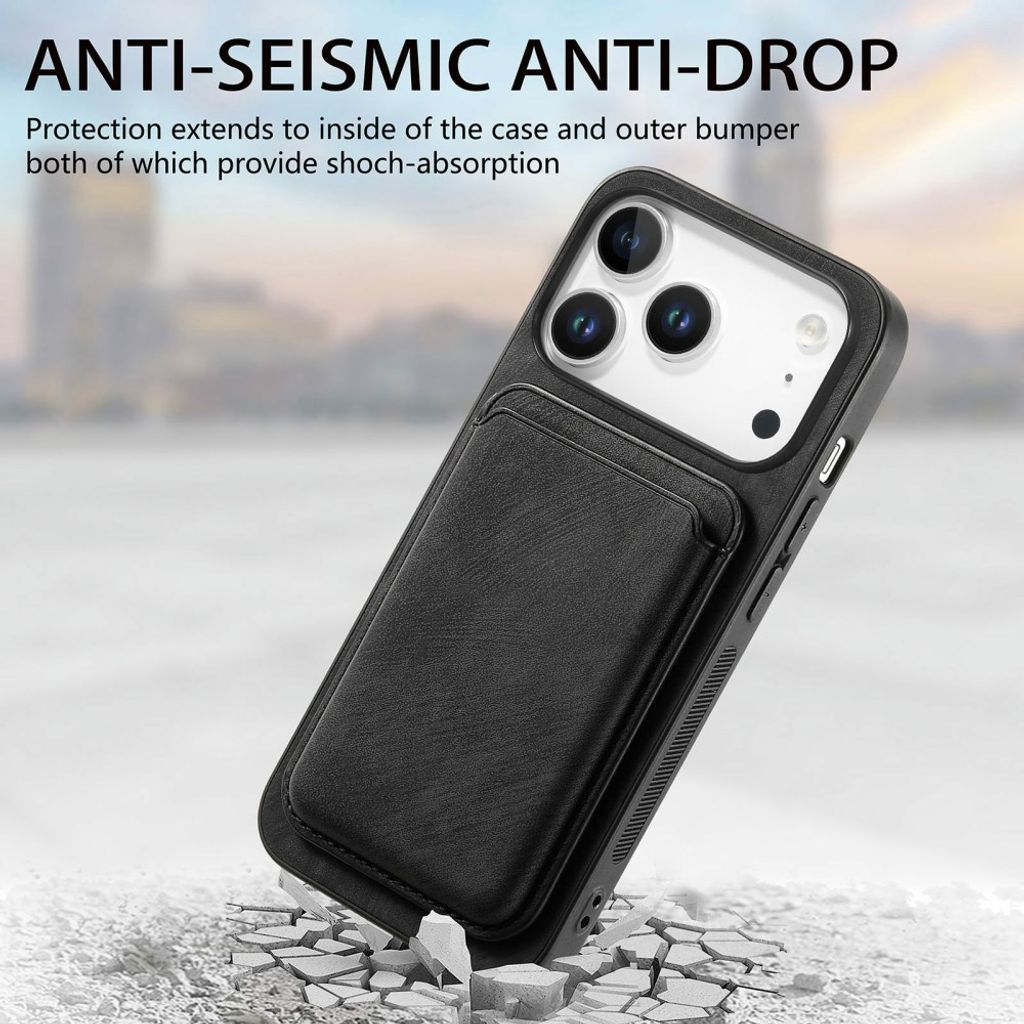 iPhone 18 Pro & iPhone 17 Pro Kuori 2-in-1 Irrotettava Korttipaikka PU-nahkaa/TPU - Musta