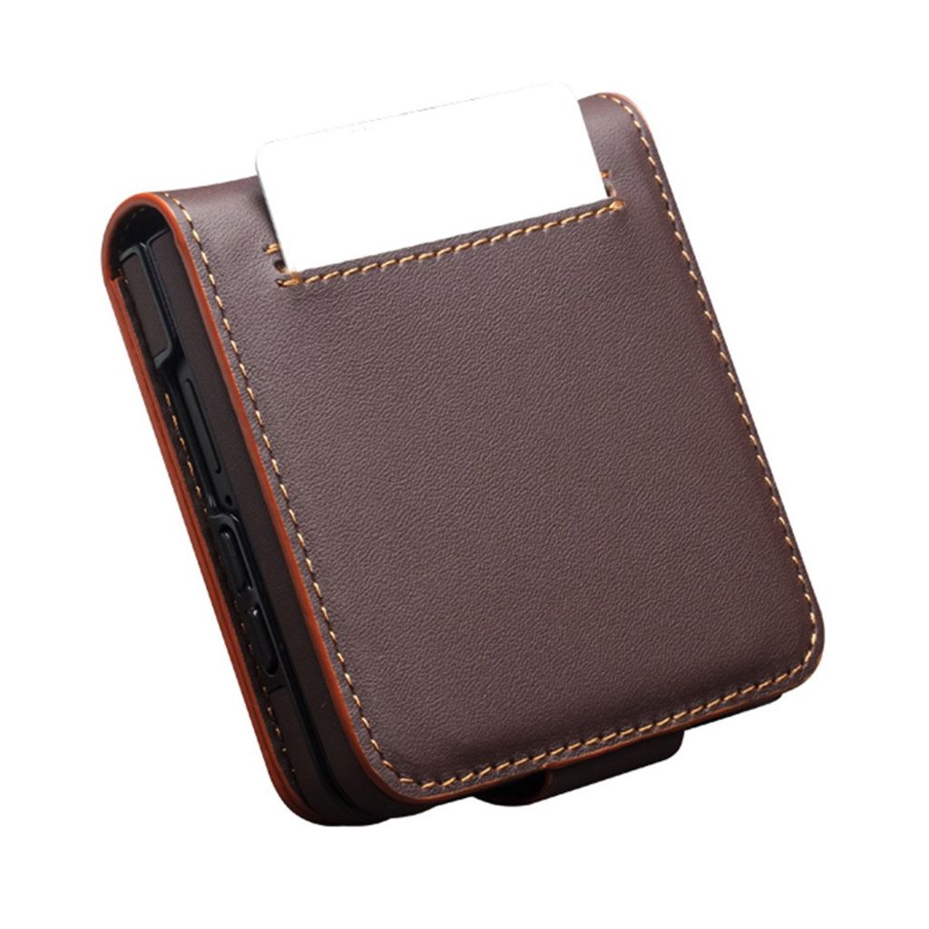 QIALINO Samsung Galaxy Z Flip8 Flip cover i ægte læder - Brun
