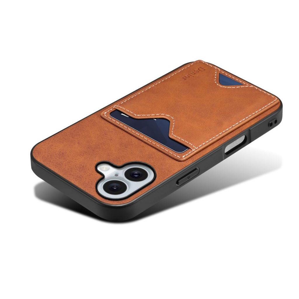 DENIOR iPhone 17 Cover med Stativ - Brun