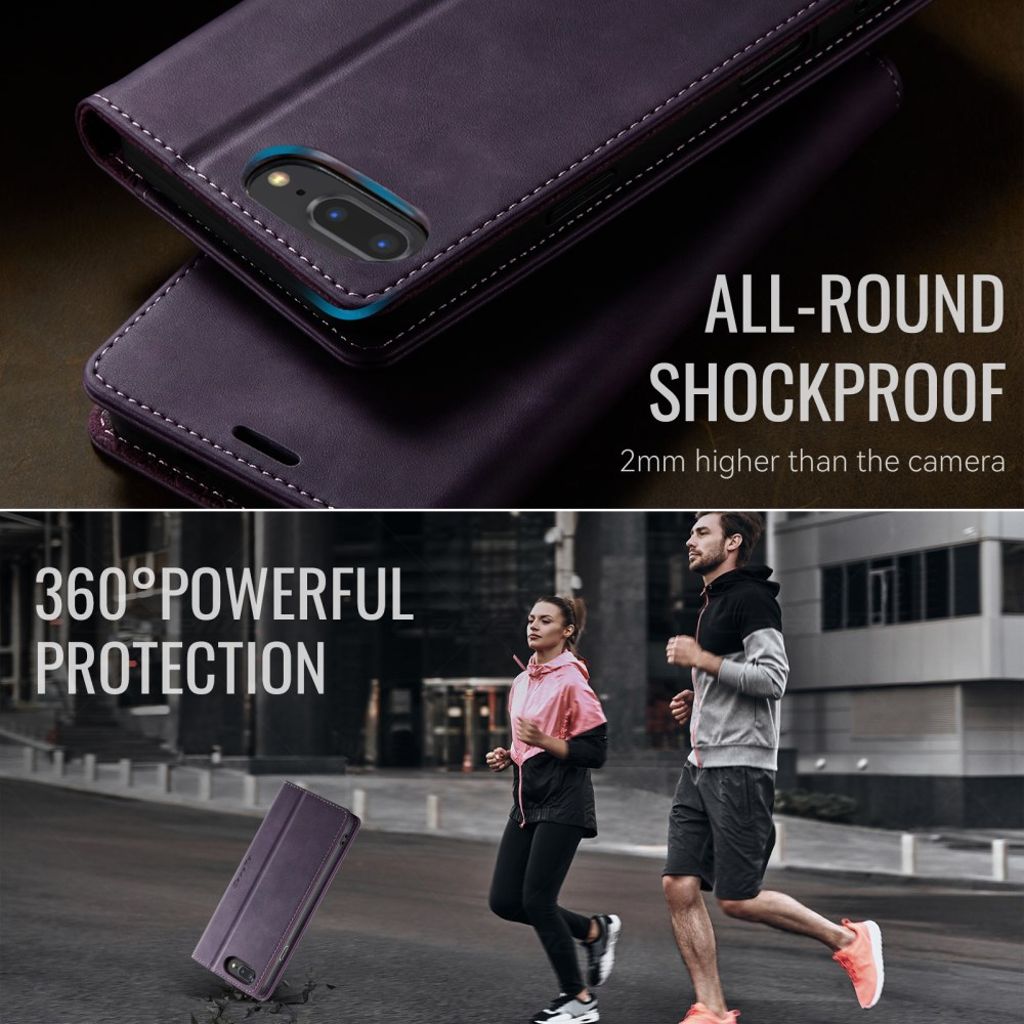 CASEME iPhone 6 Plus / 7 Plus / 8 Plus Kotelo Jalusta - Violetti