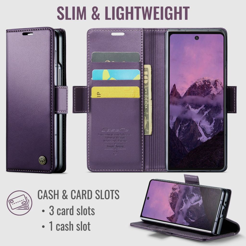 CASEME Samsung Galaxy Z Fold8 Ultra Flip Cover med RFID blokering - Lilla