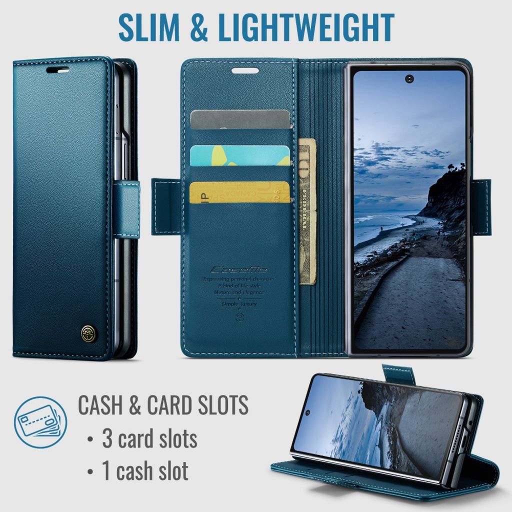 CASEME Samsung Galaxy Z Fold8 Ultra Flip Cover med RFID blokering - Blå