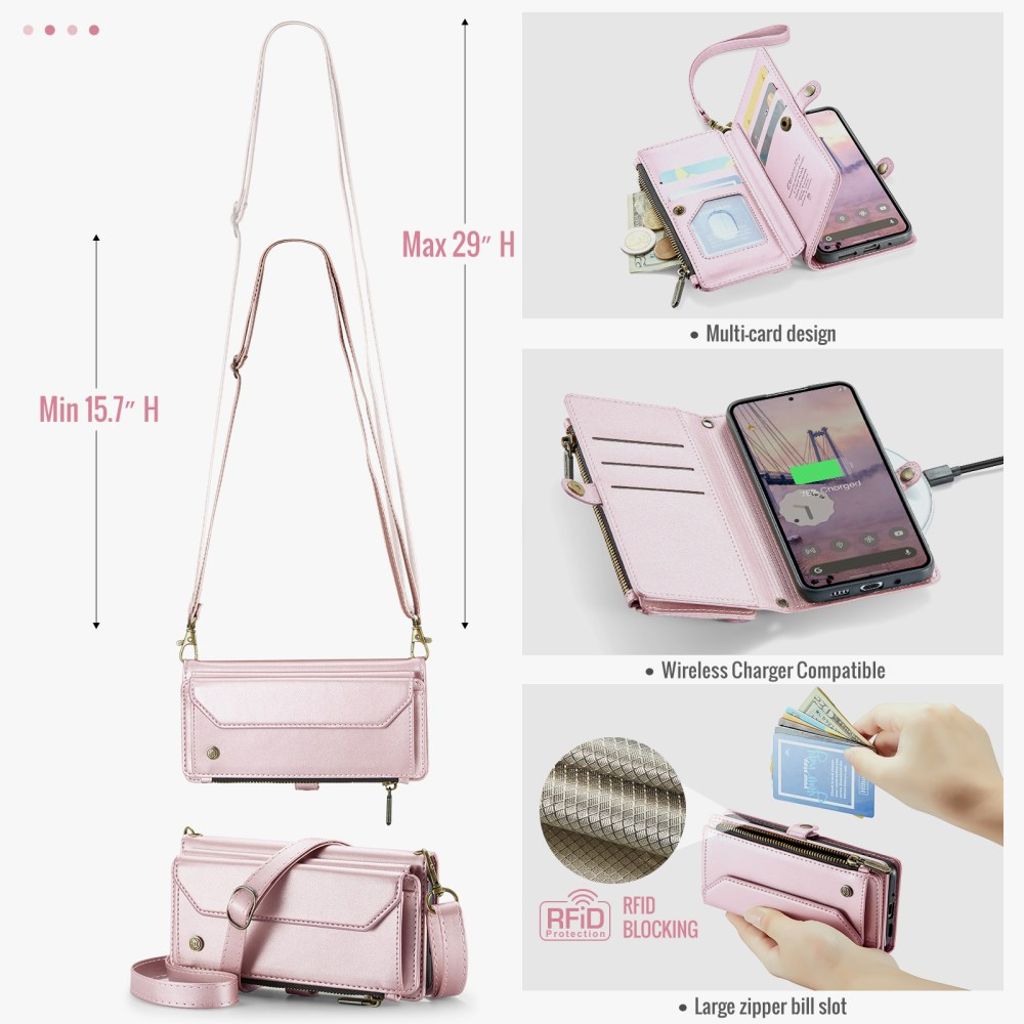 CASEME Google Pixel 10 Pro / Pixel 10 Etui med 10 Kortplads - Lyserød