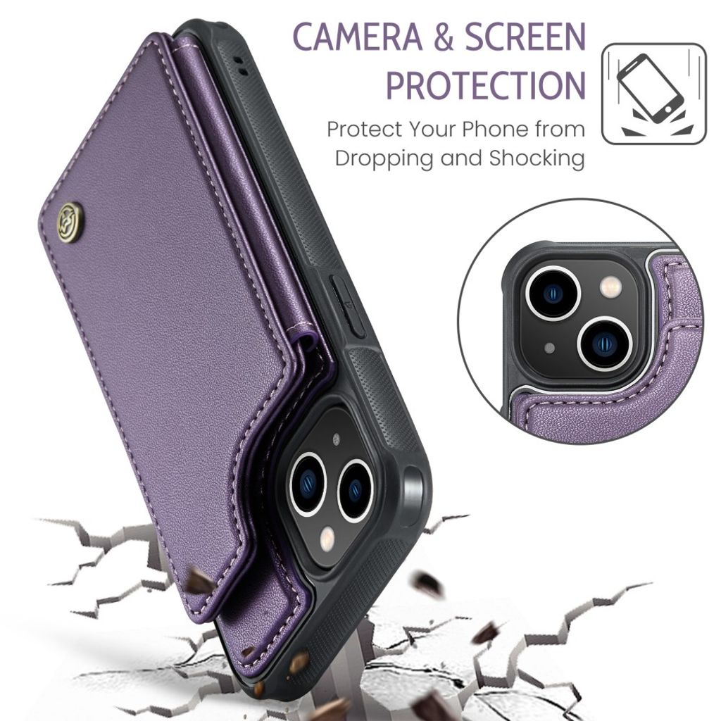 iPhone 13 Lompakkokuori CASEME C22 RFID-estävä - Violetti