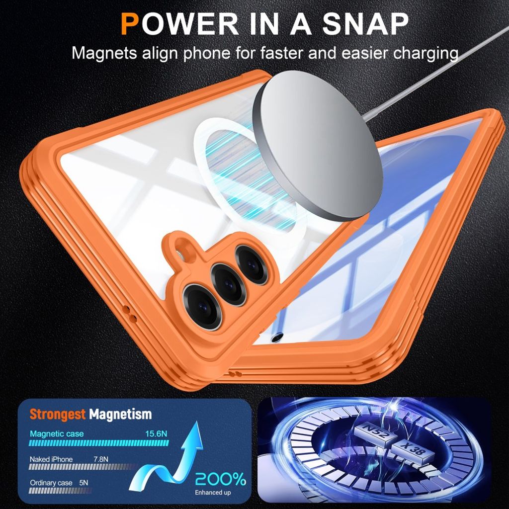 Samsung Galaxy S26 Plus MagSafe Deksel innebygd skjermbeskytter - Oransje