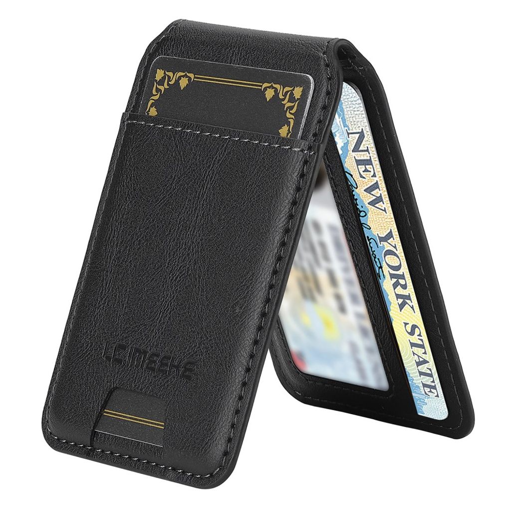 LC.IMEEKE MagSafe-korttikotelo 3 kortille RFID-suojattu – musta