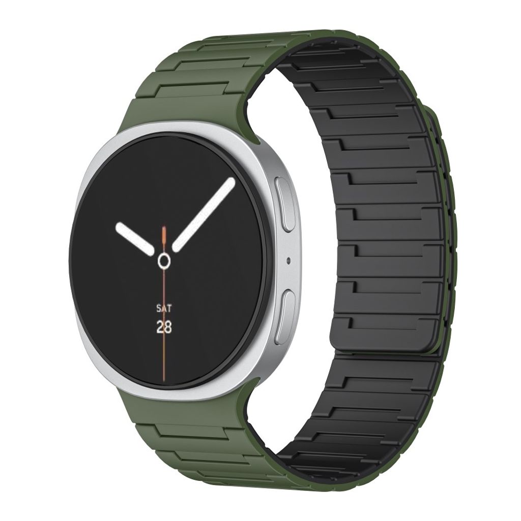 Samsung Galaxy Watch8 Classic 46 mm jne. Kellonranneke, Silikoni - vihreä+musta
