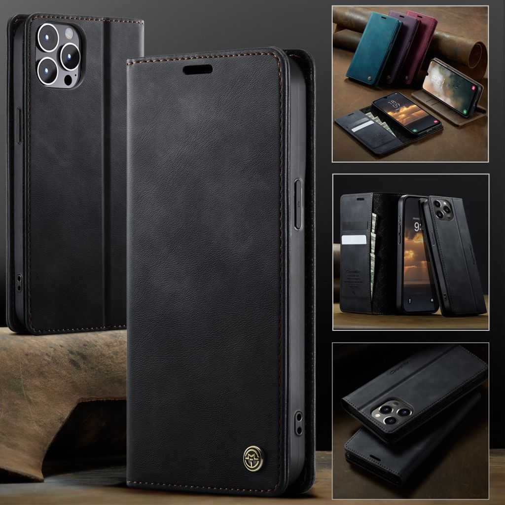 CASEME iPhone 12 Pro Max Kotelo Jalusta - Musta