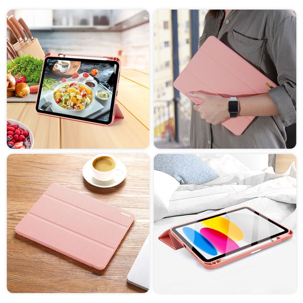 Dux Ducis iPad A16 11" 2025/10.9" 2024 Flip cover med holder til styluspen - Lyserød