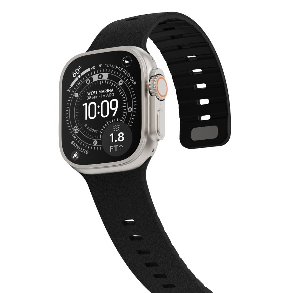 Apple Watch 42/41/40/38mm Klockarmband i texturerat silikon - Svart