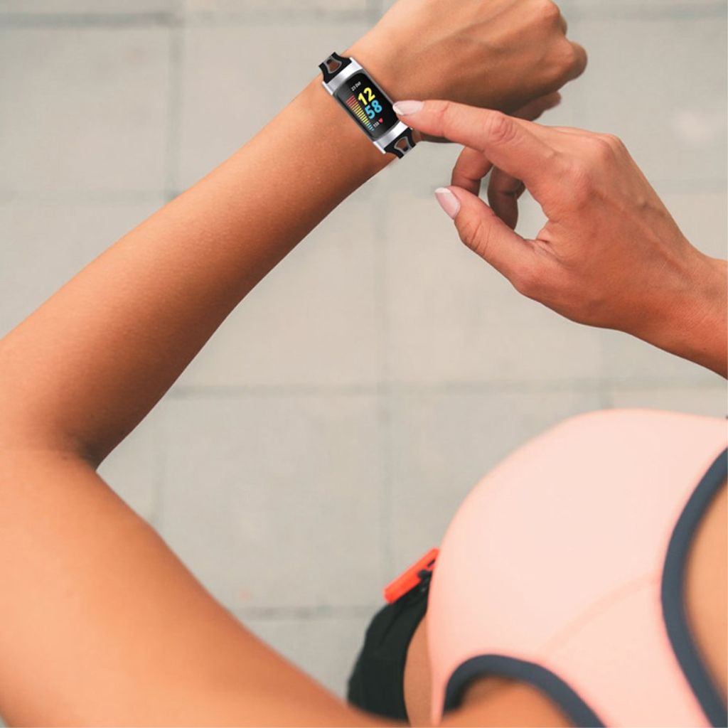 Fitbit Charge 6 / 5 Tofarget Klokkereim - Svart / Grå