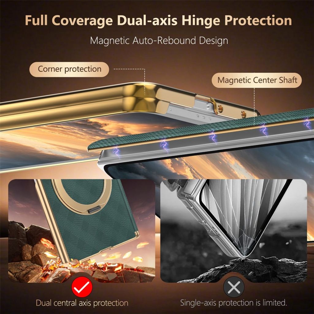 Samsung Galaxy Z Fold8 Ultra MagSafe kuori rengasjalustalla - Vihreä