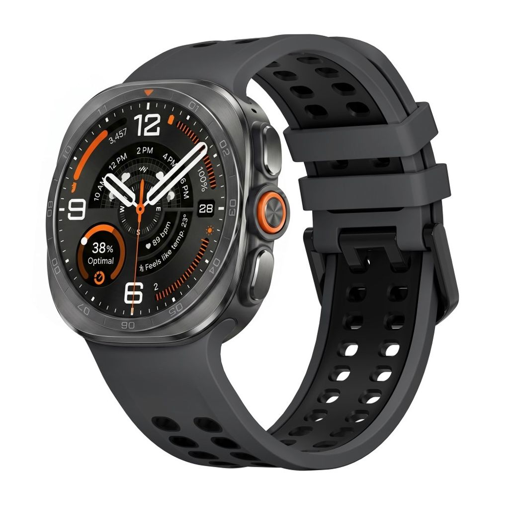 Samsung Galaxy Watch Ultra/Ultra2 Tofarget silikon klokkerem med dobbel spenne - Svart