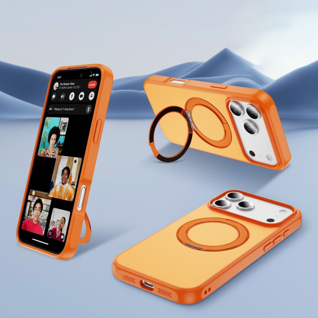 iPhone 18 Pro Max/17 Pro Max MagSafe-deksel med stativ – oransje