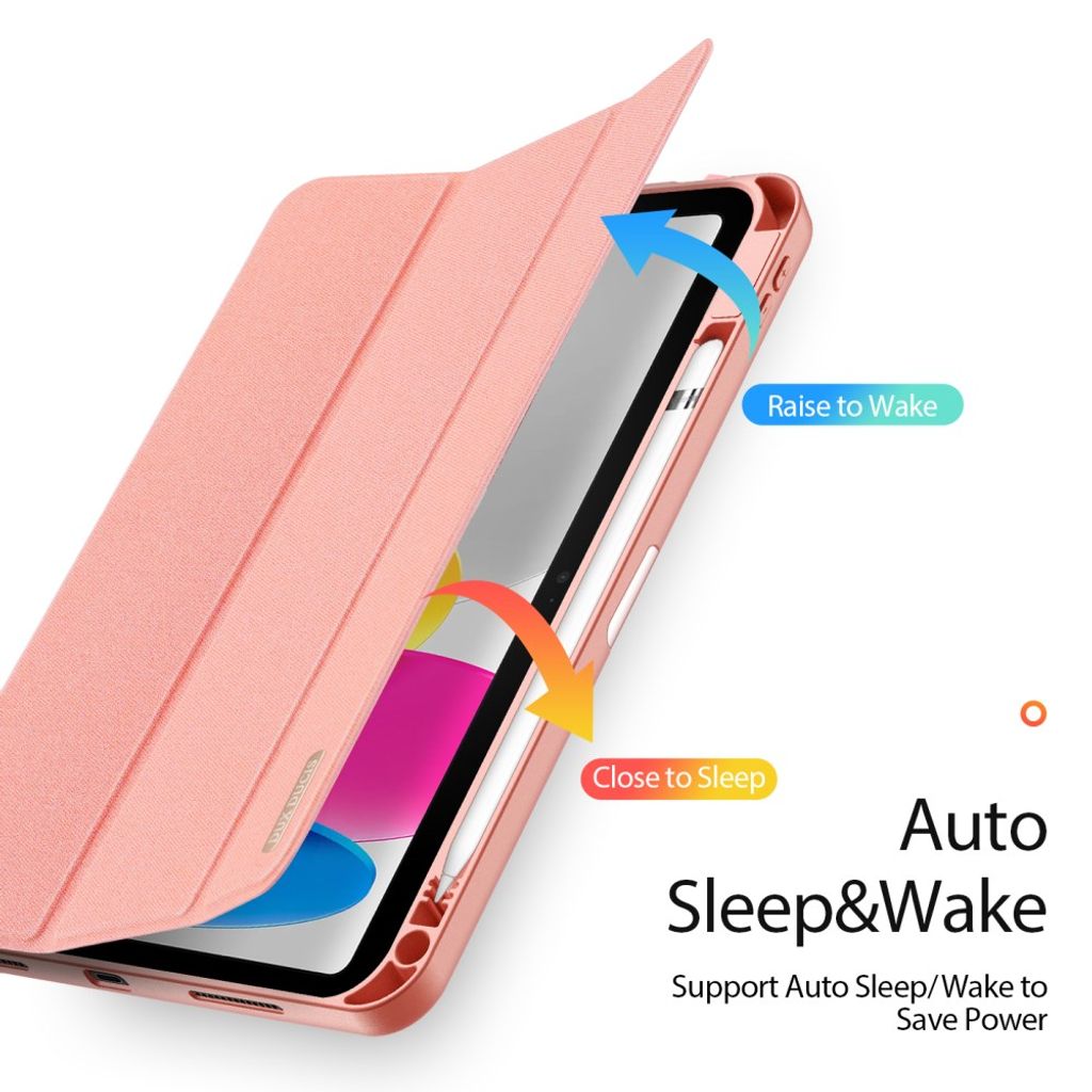Dux Ducis iPad A16 11" 2025/10.9" 2024 Flip cover med holder til styluspen - Lyserød