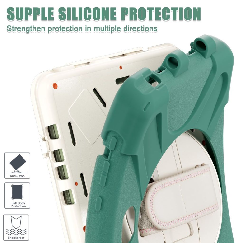 Samsung Galaxy Tab Active5 Pro/Pro/Active4 Pro Hybrid Deksel med Stativ – Smaragdgrønn