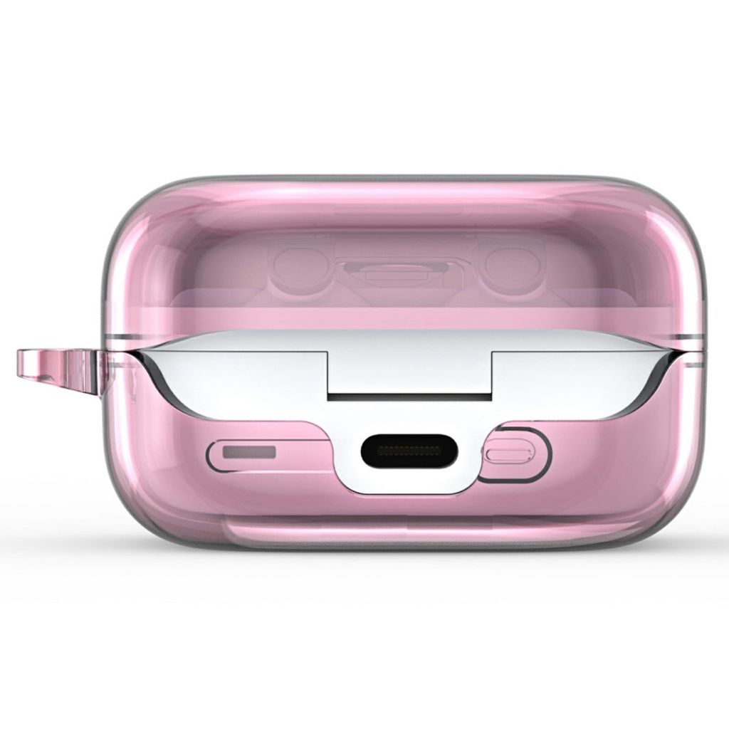 DUX DUCIS Samsung Galaxy Buds4/Buds4 Pro Kuori Metallikarabiini - Läpinäkyvä pinkki