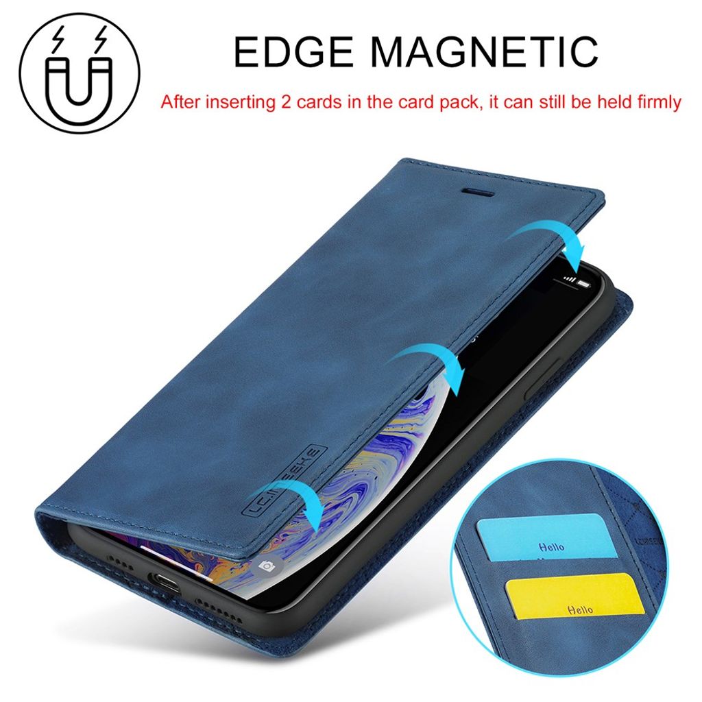 LC.IMEEKE iPhone X/XS Plånboksfodral Stativ - Blå