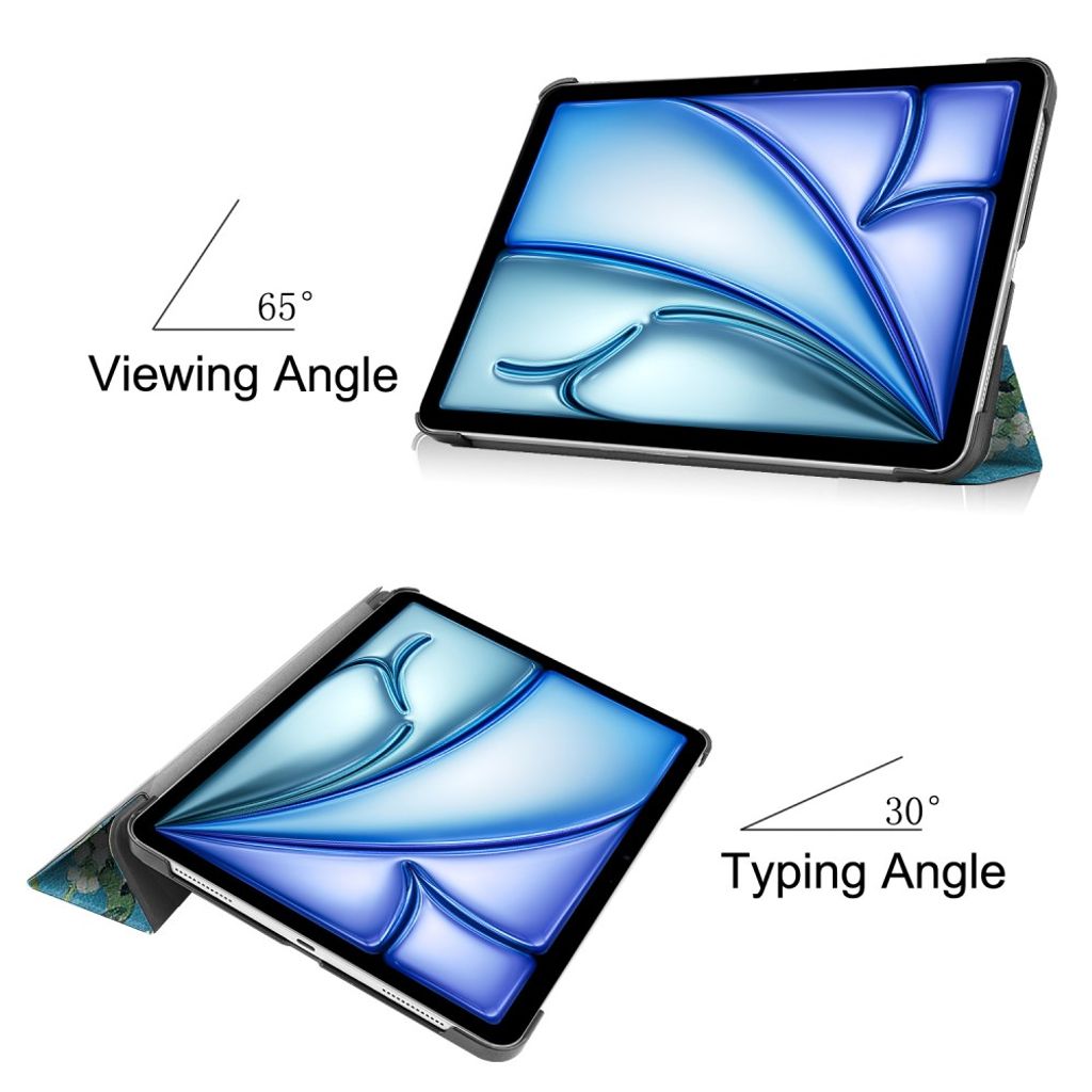 iPad Air 11" 2026/2025/2024 Tri-fold etui med mønster - Blå