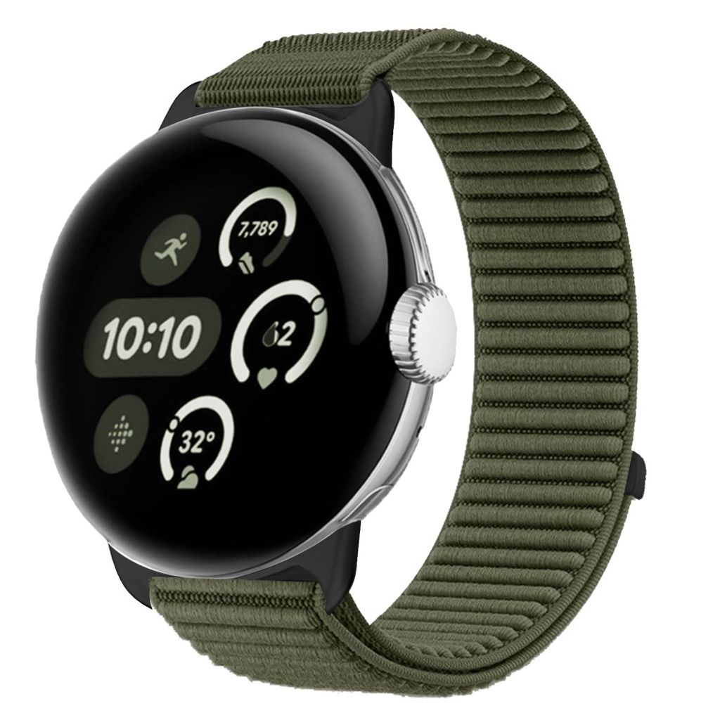 Google Pixel Watch 4 41 mm jne. kellonranneke Nylon - tummanvihreä