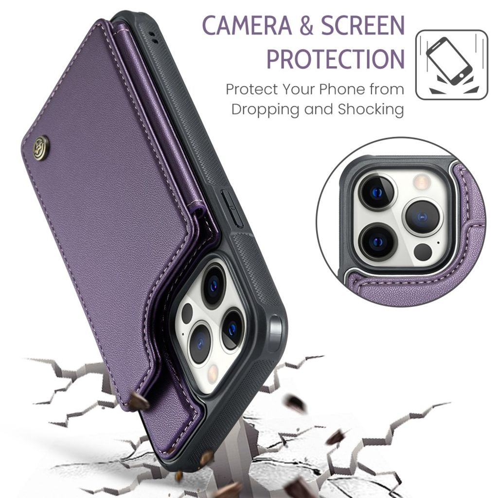 CASEME iPhone 12 Pro Max Cover med Pung - Lilla