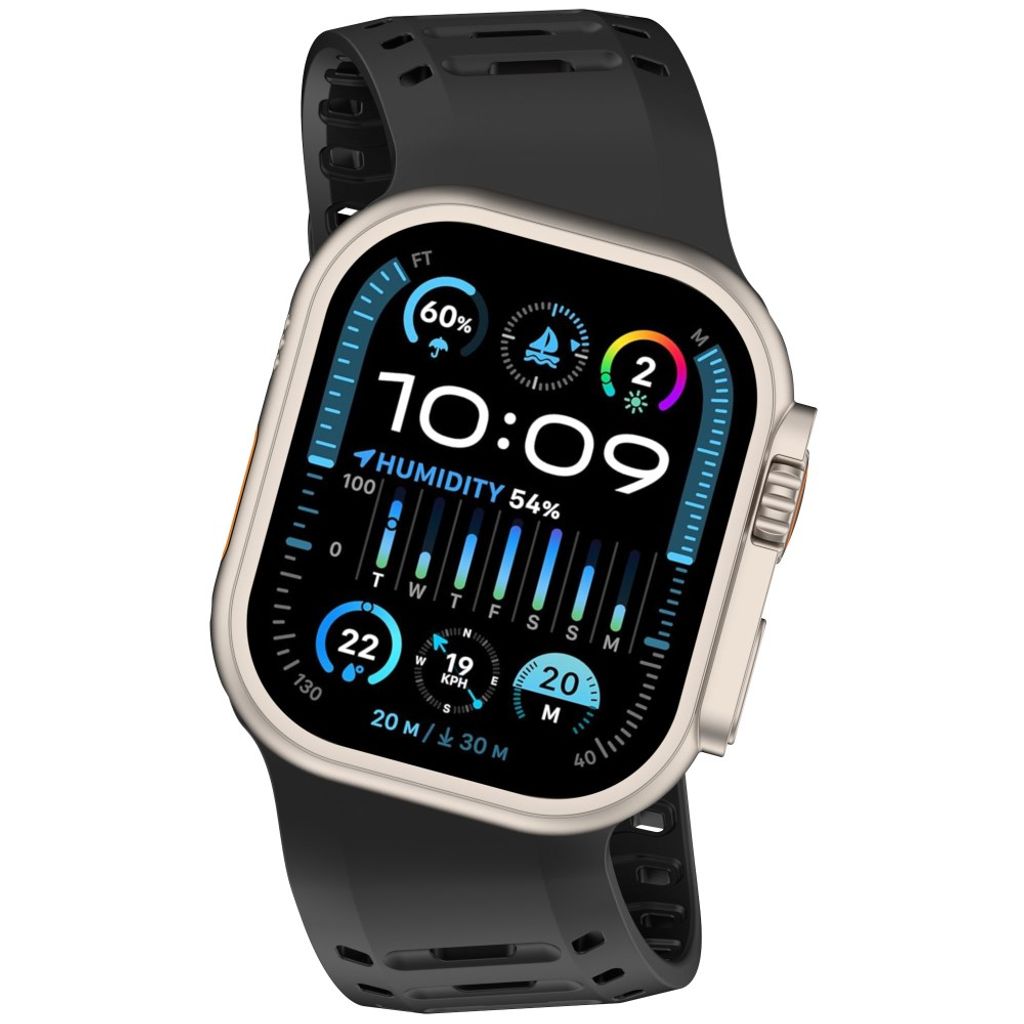 Apple Watch 49/46/44/42mm Klockarmband i Silikon Magnetisk - Svart