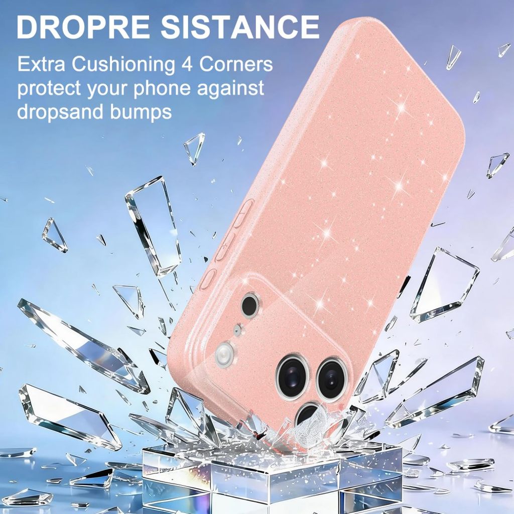 iPhone 17 Pro Max MagSafe Kimaltava Kuori – Vaaleanpunainen