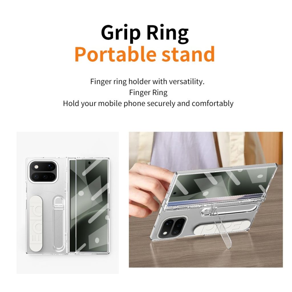 Google Pixel 11 Pro Fold Deksel med skjermbeskytter i herdet glass - Gjennomsiktig