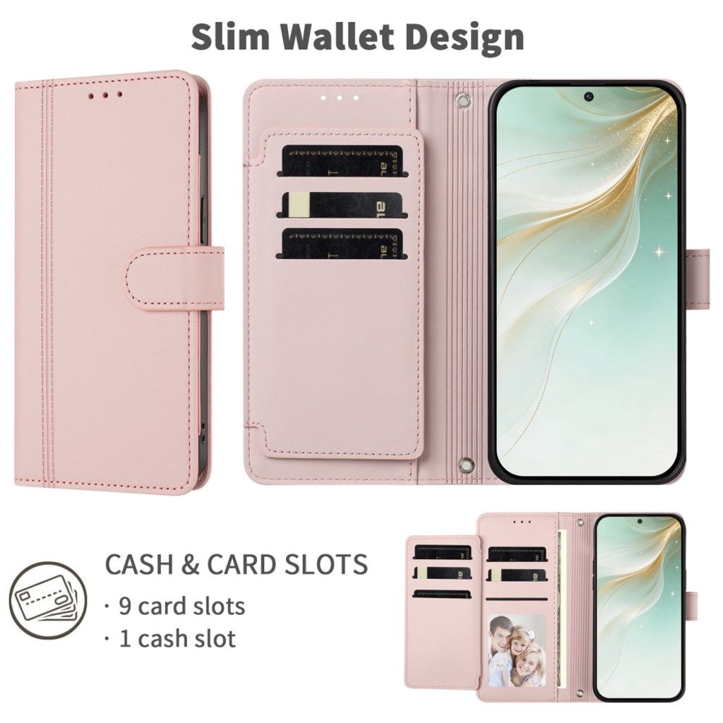 Xiaomi 17T Lompakkokotelo käsihihnalla - Vaaleanpunainen