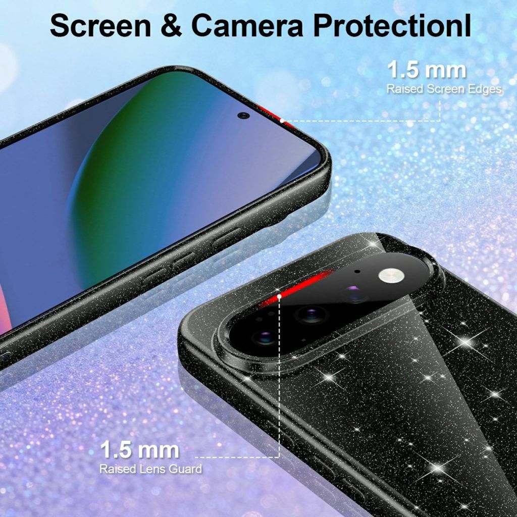 Google Pixel 11 Pro MagSafe deksel glitter - Svart