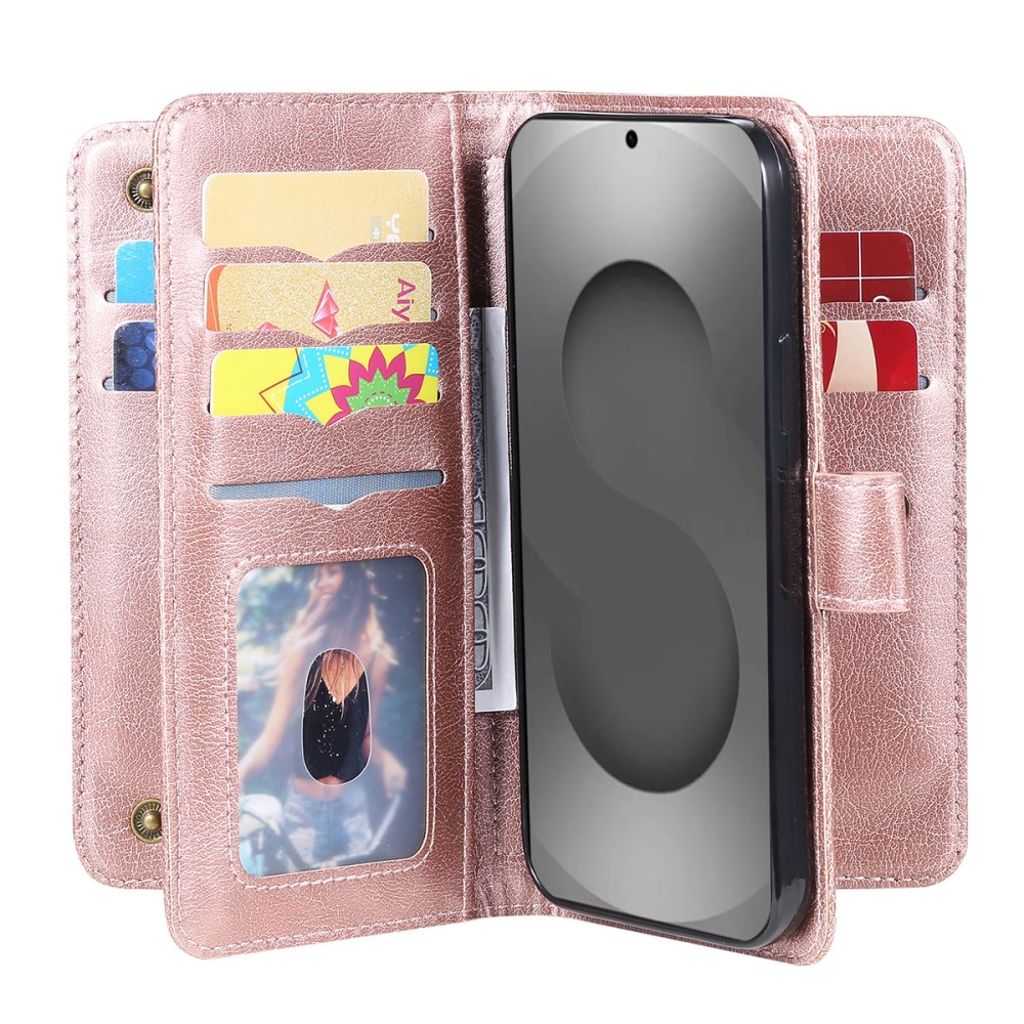 Samsung Galaxy S26 Ultra Cover with 10 Card Slots - Rose gold