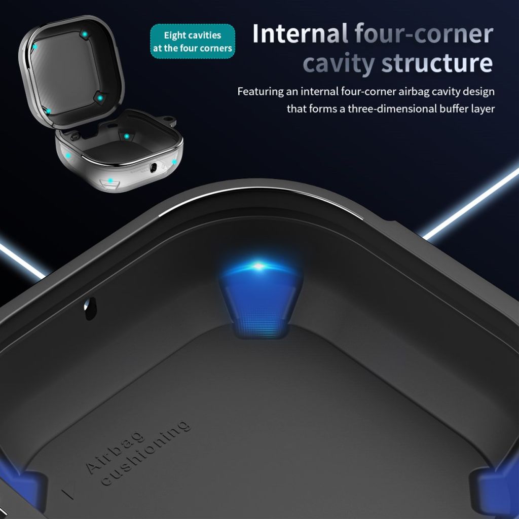 Samsung Galaxy Buds4/Buds4 Pro Skal Kolfibertextur med Karbinhake - Svart