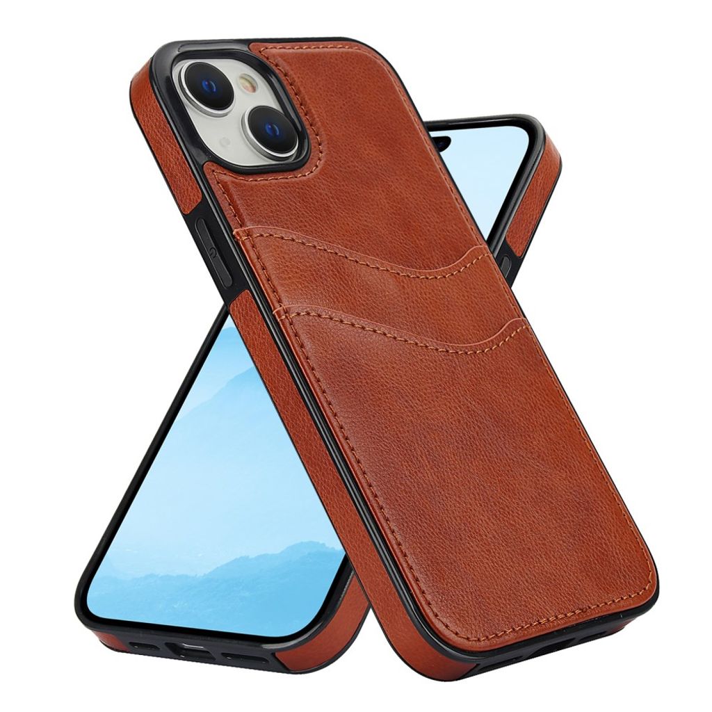 iPhone 13 mini Skal med Korthållare – Brun