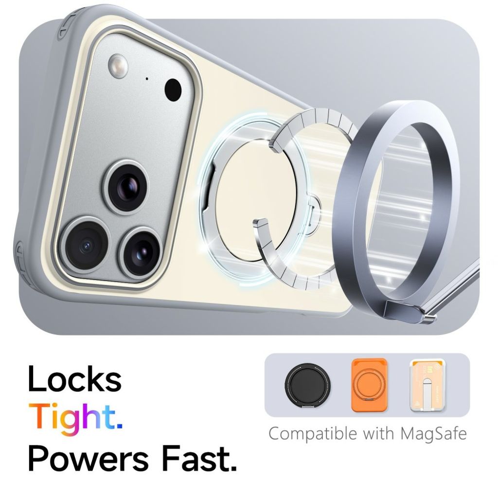 iPhone 18 Pro Max/17 Pro Max MagSafe Skal med Stativ - Grå/Vit