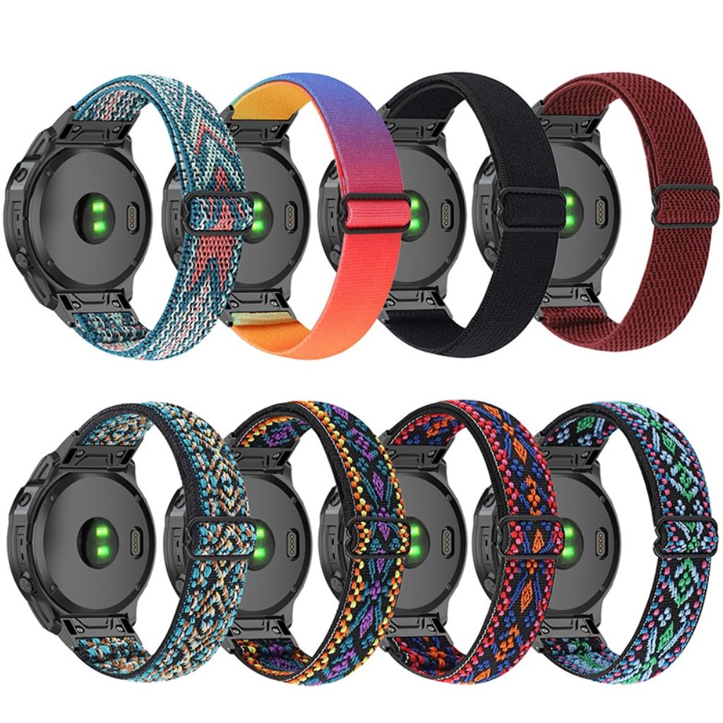 Garmin Fenix 7/6/6 Pro/5/5 Plus osv. nylon klokkerem – svart