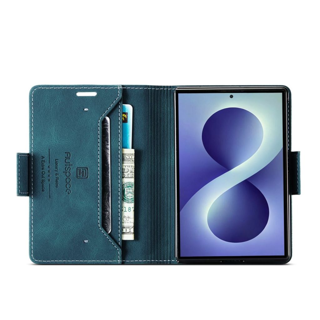 AUTSPACE Samsung Galaxy Z Fold8 Flip Cover i PU-læder med RFID-blokering - Blå