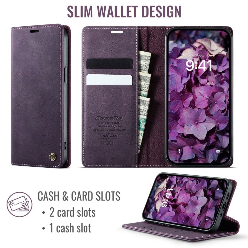 CASEME iPhone 12 Mini Cover with Card slots - Purple