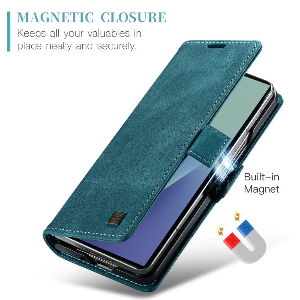 AUTSPACE Samsung Galaxy Z Fold8 Ultra Flip Cover med RFID blokering - Blå