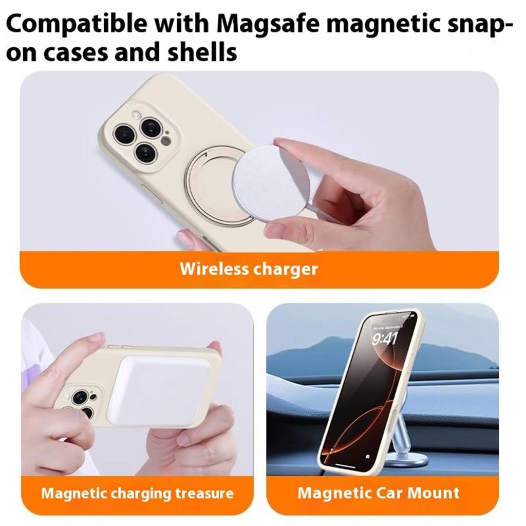 Q5 magnetisk ringholder med 360° rotation – sort