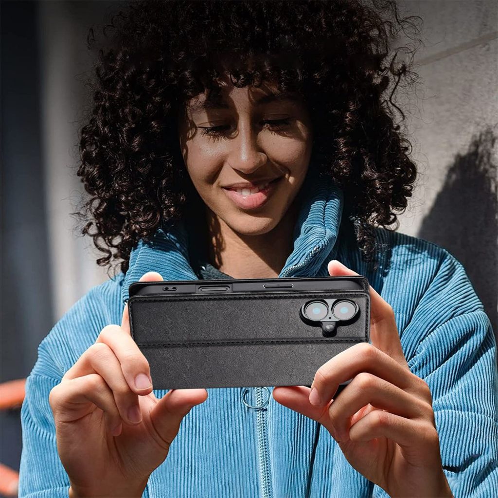 LC.IMEEKE iPhone 16 Plus Wallet Cover - Black