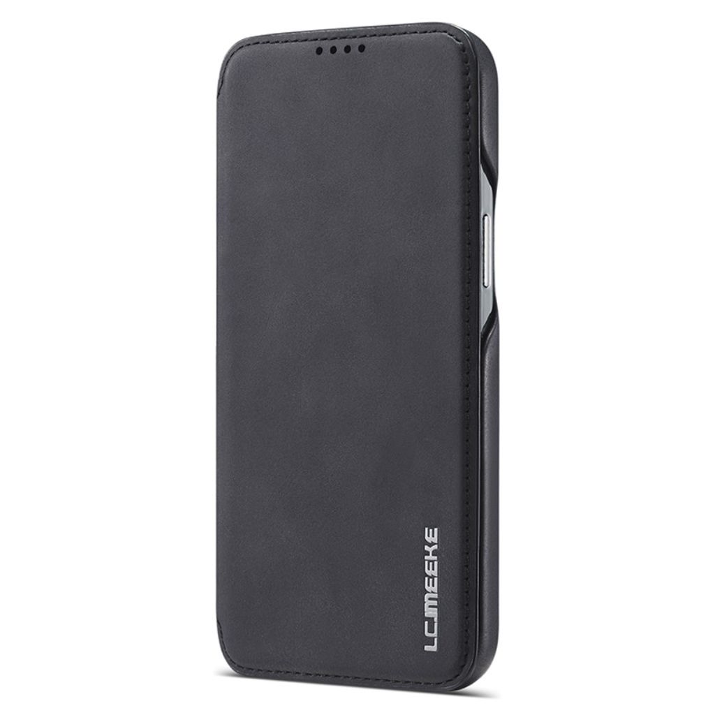 LC.IMEEKE iPhone 15 Wallet Cover Stand/Card Holder - Black
