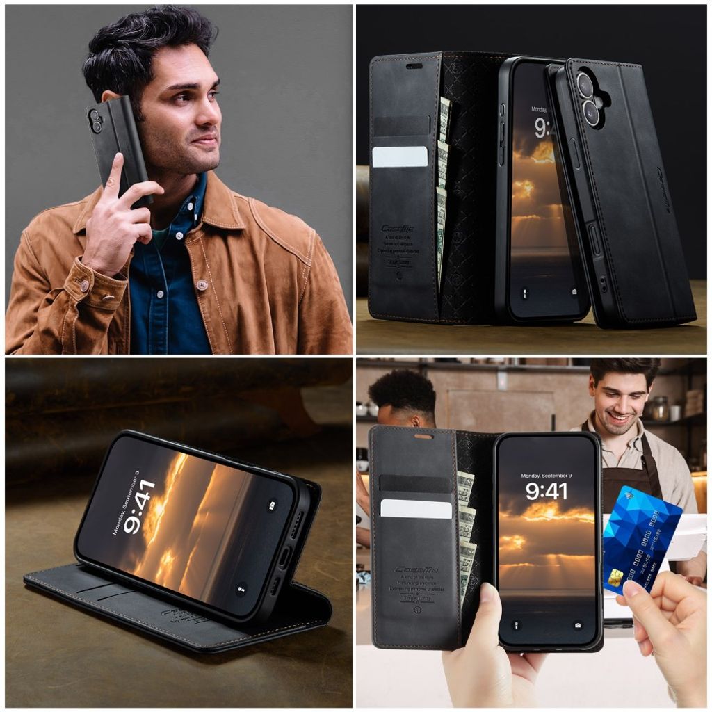 CASEME iPhone 16 Plus Cover with Stand - Black