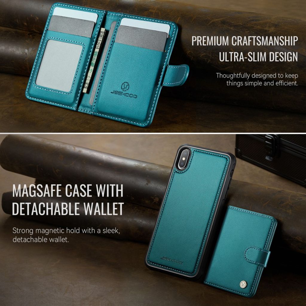 JEEHOOD iPhone XS Max Cover med RFID Kortholder og MagSafe – Grøn