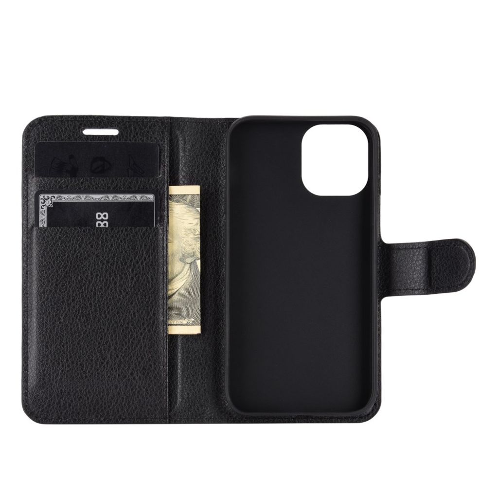 iPhone 12 Mini Wallet Cover with Stand - Black