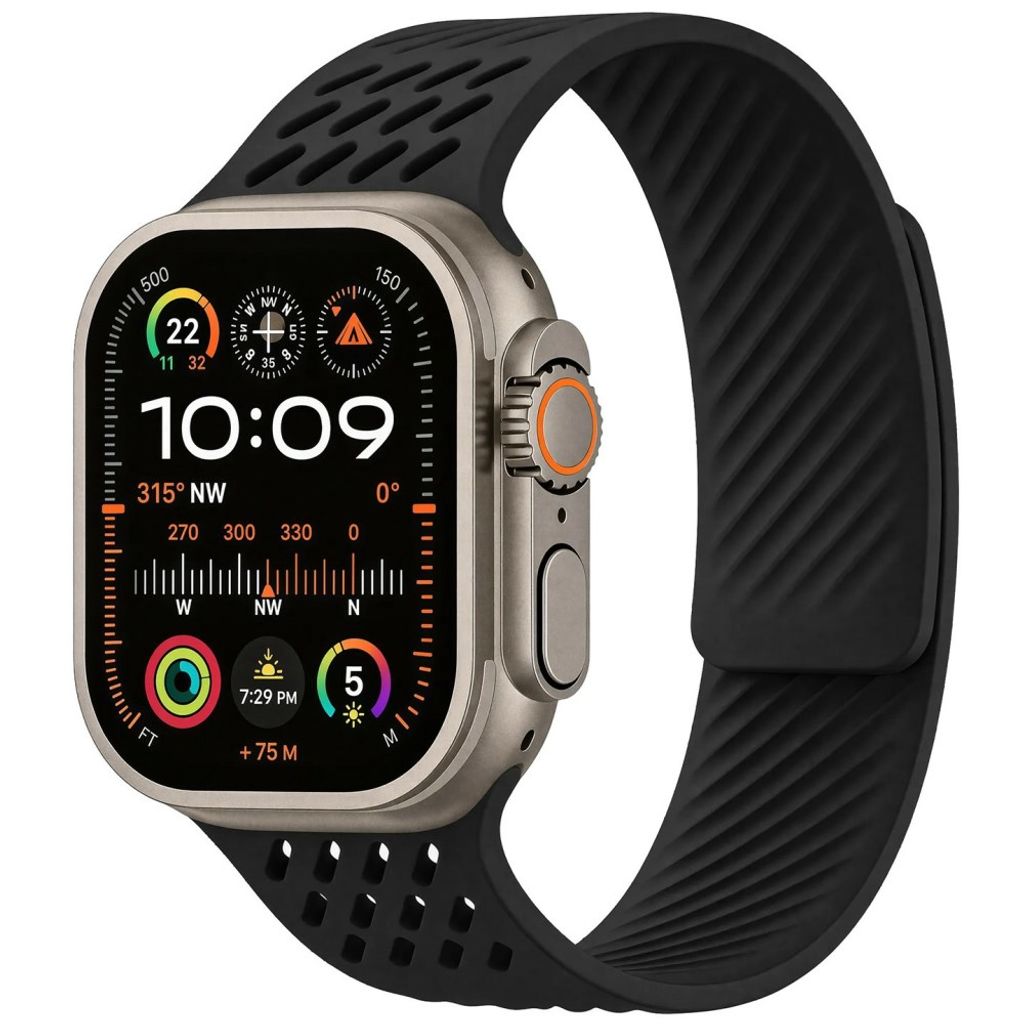 Apple Watch 42 / 41/ 40 / 38mm Klockarmband i Silikon - Svart