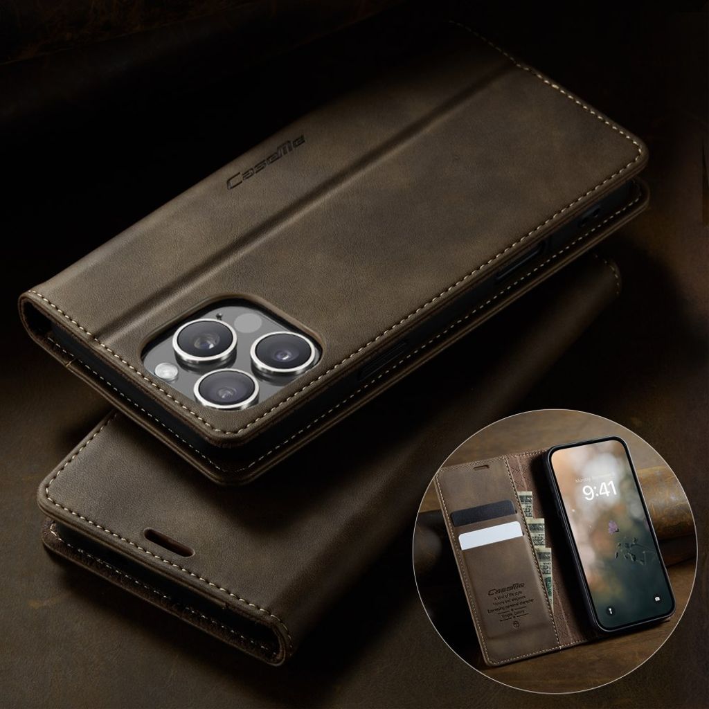 CASEME iPhone 16 Pro Etui med Stativ - Brun