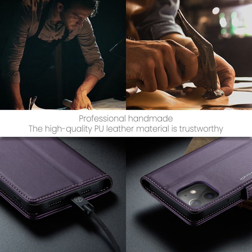 CASEME iPhone 12 / 12 Pro Etui med Kortplads - Lilla