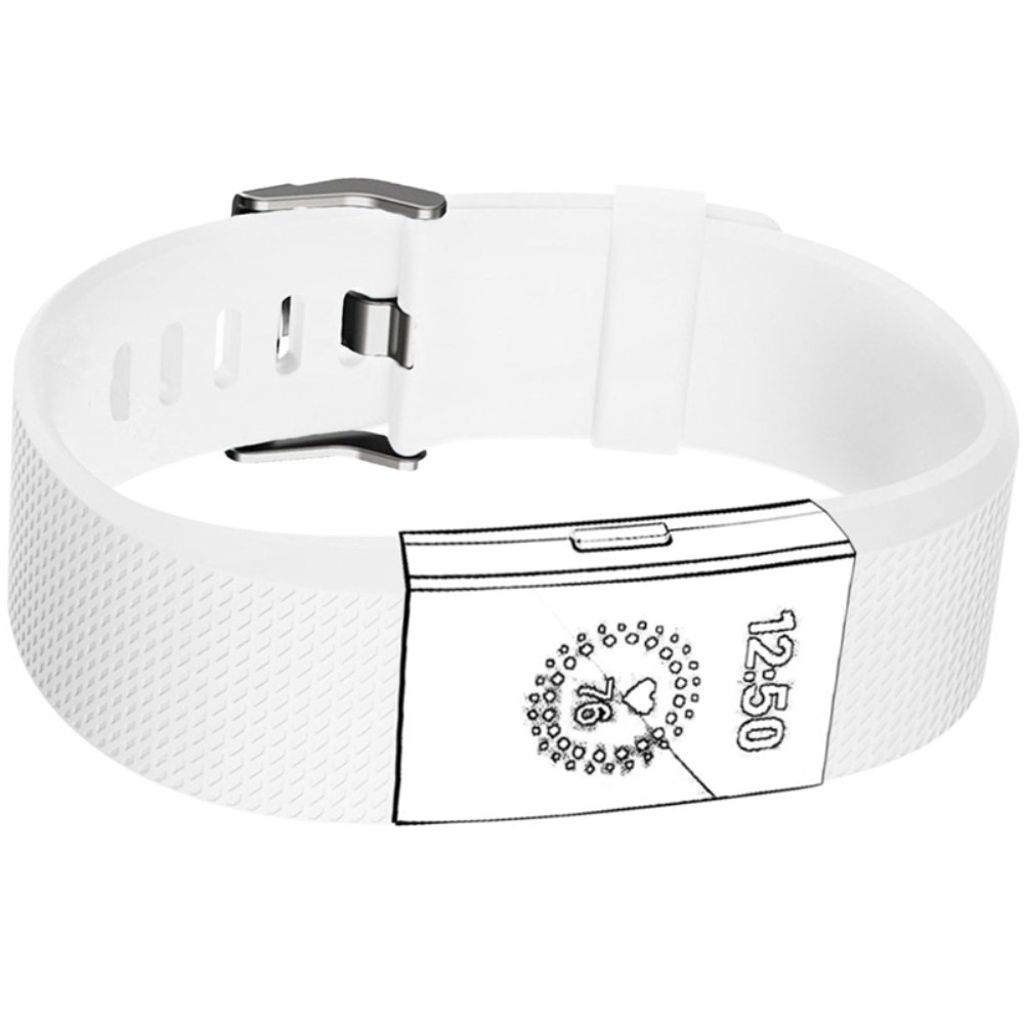 Fitbit Charge 2 Klokkereim Silikon Gittermønster – Hvit